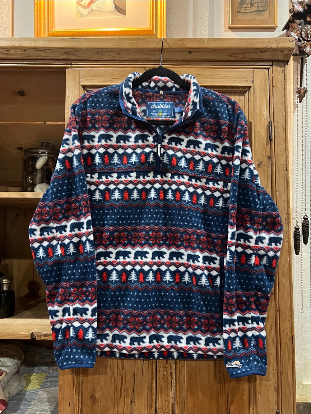 Chubbies Bearly Wild Quarter-Zip Fleece Pullover